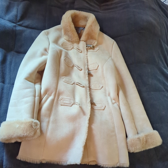 Ann Taylor Jacket Womens Small Tan Beige Suede Coat Outdoor Gorp - Picture 3 of 7